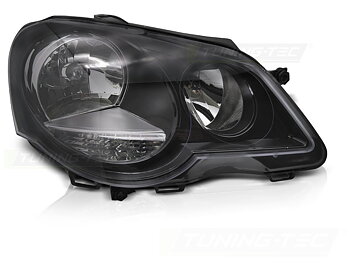STRÅLKASTARE SVART HÖGER SIDA TYC TILL VW POLO 9N3 2005-2009