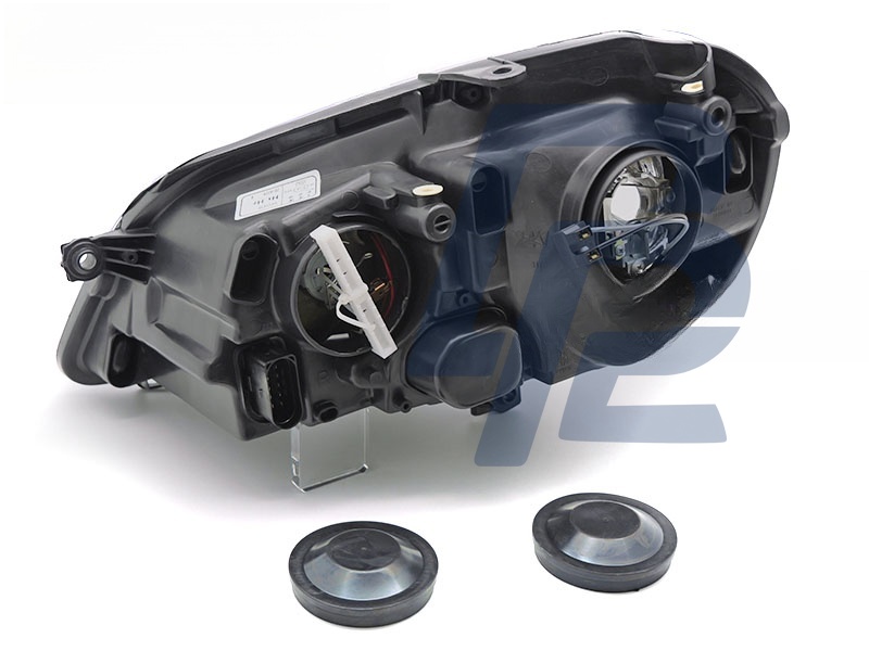 Headlight Black Right Side TYC for VW Polo 9N3 2005–2009 - 3