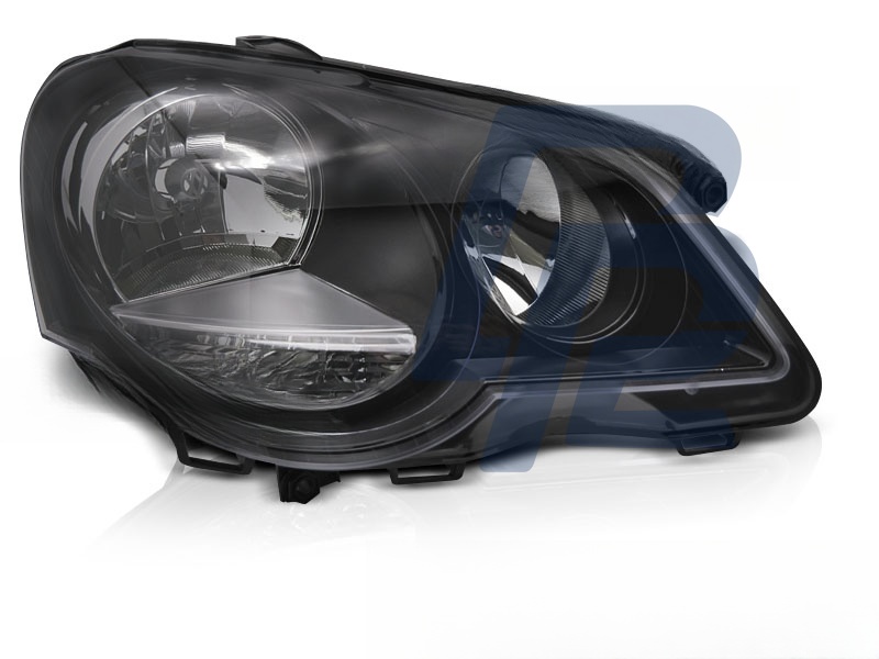 Headlight Black Right Side TYC for VW Polo 9N3 2005–2009 - 4