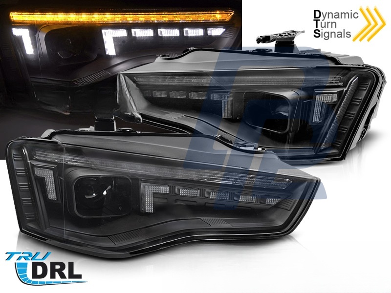 Xenon Headlights LED Black Sequential for Audi A5 2011–2016 - 3