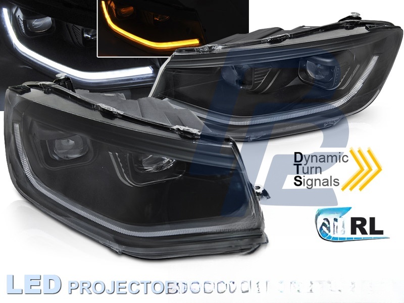 LED Tube Light Headlights Black DRL Sequential for VW Caddy 2020– - 6