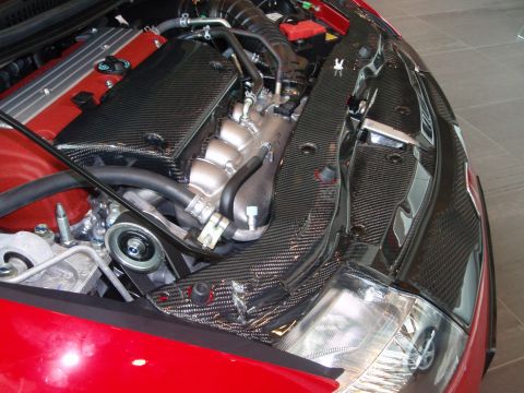 HONDA CIVIC 3/5D 06+ FK1/FN CARBON RADIATOR COOLING COVER - 2