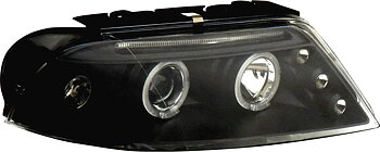 VW PASSAT 3BG 01-04 ANGEL EYE STRÅLKASTARE SVARTA V1