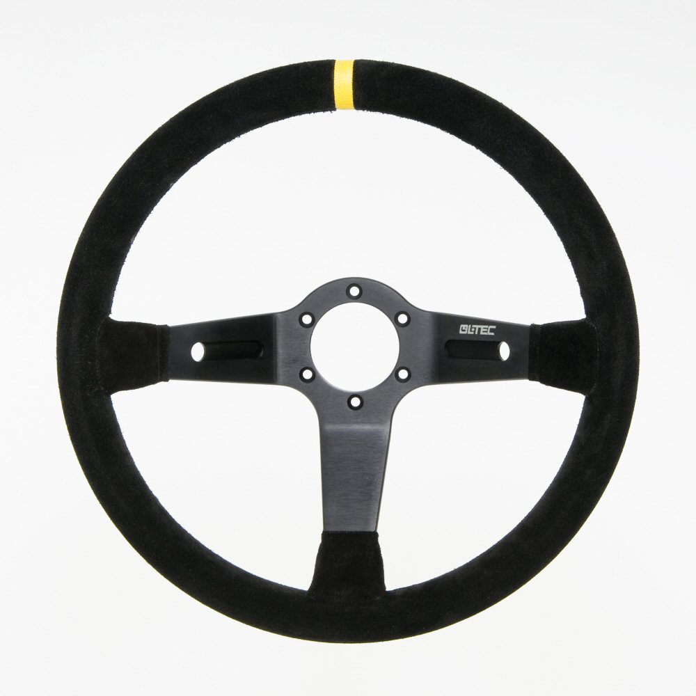 LTEC 3-SPOKE STEERING WHEEL BLACK SUEDE 90MM DISH 35CM