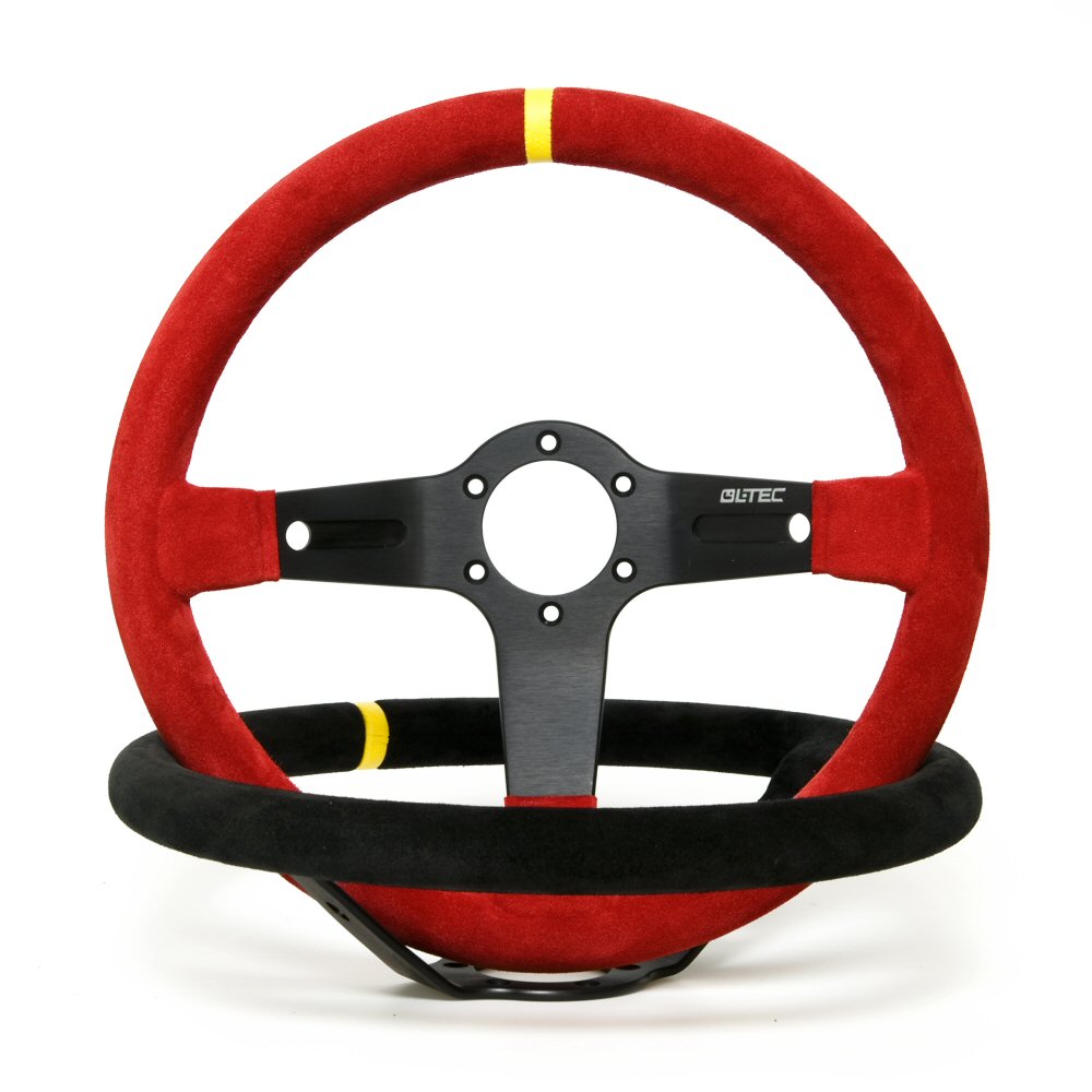 LTEC 3-SPOKE STEERING WHEEL BLACK SUEDE 90MM DISH 35CM - 3