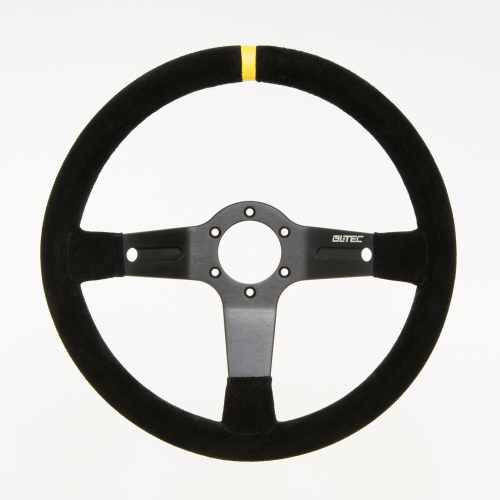 LTEC 3-SPOKE STEERING WHEEL BLACK SUEDE 65MM DISH 35CM