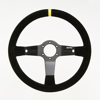 LTEC 3-SPOKE STEERING WHEEL BLACK SUEDE 65MM DISH 35CM