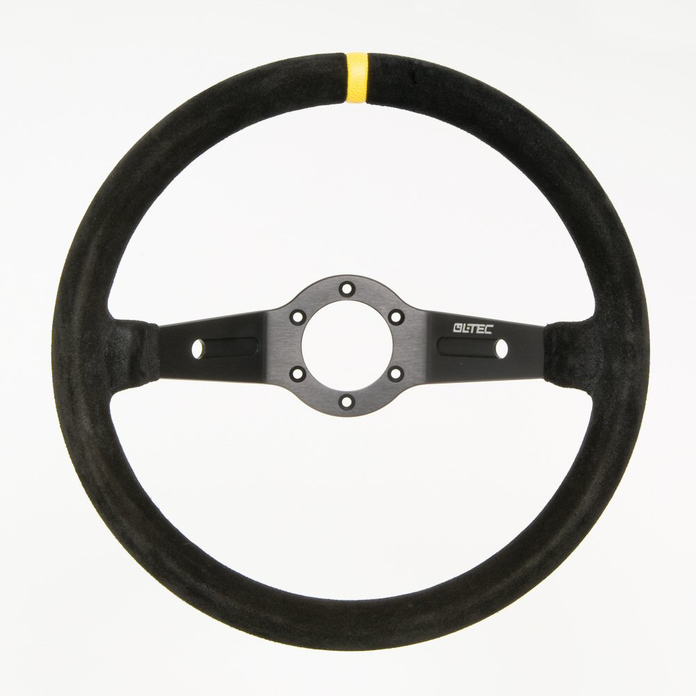 LTEC 2-SPOKE STEERING WHEEL BLACK SUEDE 90MM DISH 35CM