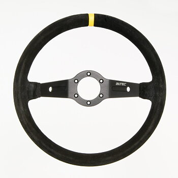 LTEC 2-SPOKE STEERING WHEEL BLACK SUEDE 90MM DISH 35CM