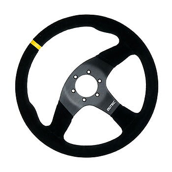 LTEC 3-SPOKE STEERING WHEEL BLACK SUEDE FLAT 35CM