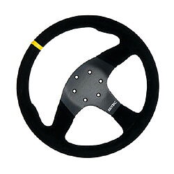 LTEC 3-SPOKE STEERING WHEEL BLACK SUEDE FLAT 35CM NO HORN