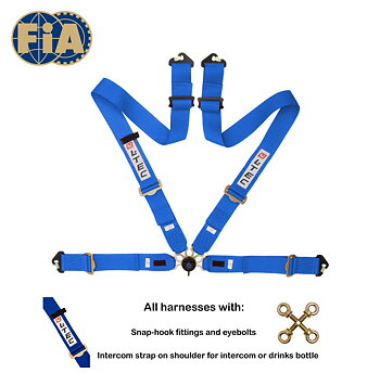 LTEC 4-POINT FIA SEATBELT MAGNUM FULL 3 INCH BLUE