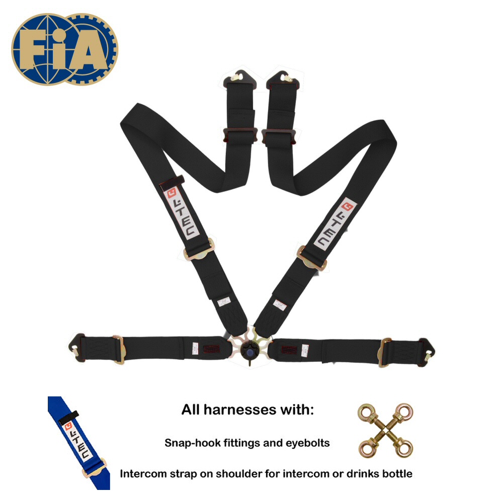 LTEC 4-POINT FIA SEATBELT MAGNUM FULL 3 INCH BLACK