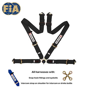 LTEC 4-POINT FIA SEATBELT MAGNUM FULL 3 INCH BLACK