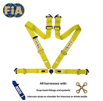 LTEC 4-POINT FIA SEATBELT MAGNUM FULL 3 INCH YELLOW