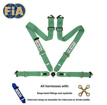 LTEC 4-POINT FIA SEATBELT MAGNUM FULL 3 INCH GREEN