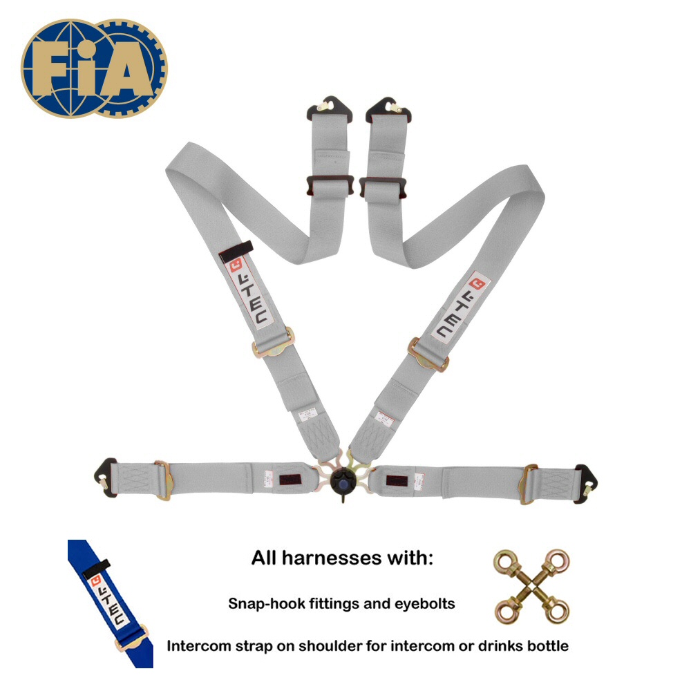 LTEC 4-POINT FIA SEATBELT MAGNUM FULL 3 INCH GREY