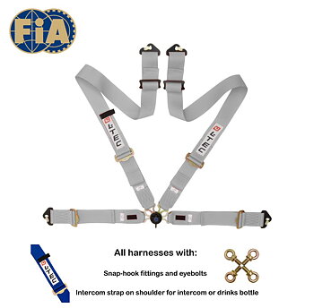 LTEC 4-POINT FIA SEATBELT MAGNUM FULL 3 INCH GREY