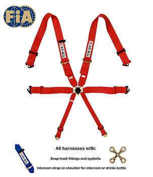 LTEC 6-POINT FIA SEATBELT MAGNUM FULL 3 INCH RED