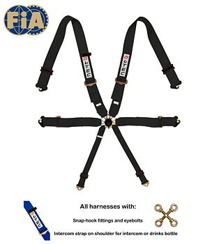 LTEC 6-POINT FIA SEATBELT MAGNUM FULL 3 INCH BLACK
