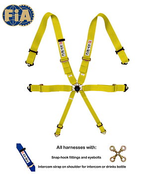 LTEC 6-POINT FIA SEATBELT MAGNUM FULL 3 INCH YELLOW