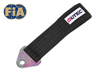 LTEC TOW HOOK/STRAP 20CM BLACK - FIA APPROVED