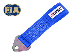 LTEC TOW HOOK/STRAP 20CM BLUE - FIA APPROVED