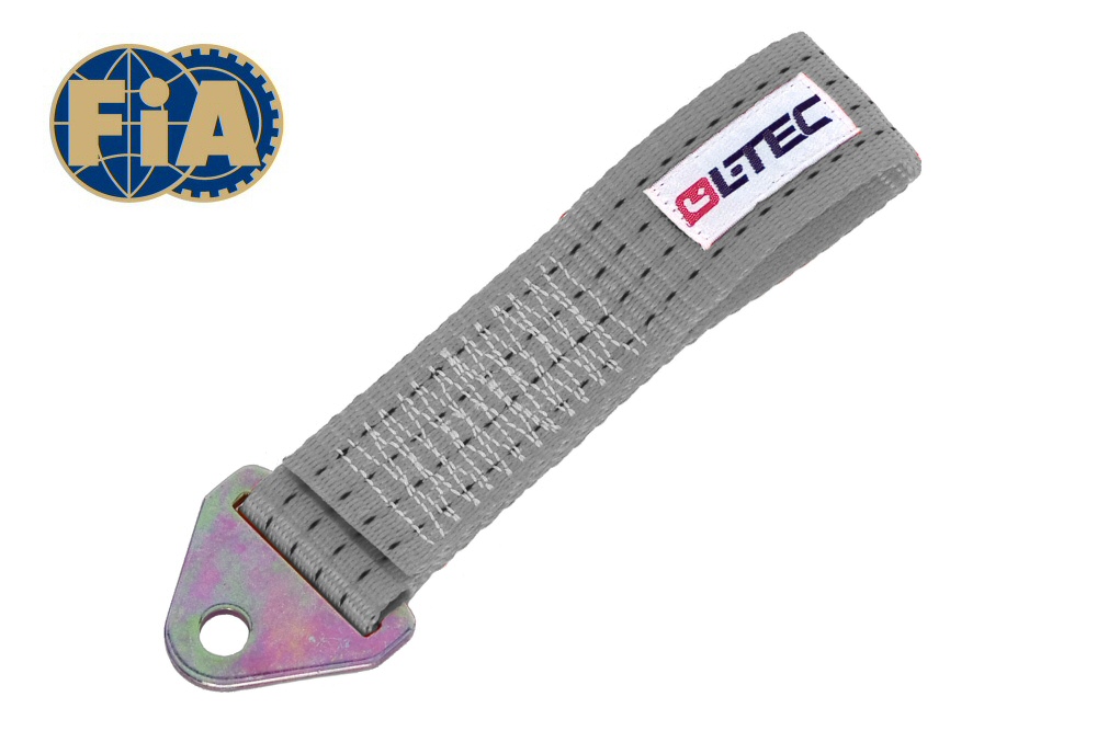 LTEC TOW HOOK/STRAP 20CM GREY - FIA APPROVED