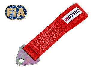 LTEC TOW HOOK/STRAP 20CM RED - FIA APPROVED