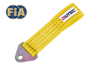 LTEC TOW HOOK/STRAP 20CM YELLOW - FIA APPROVED