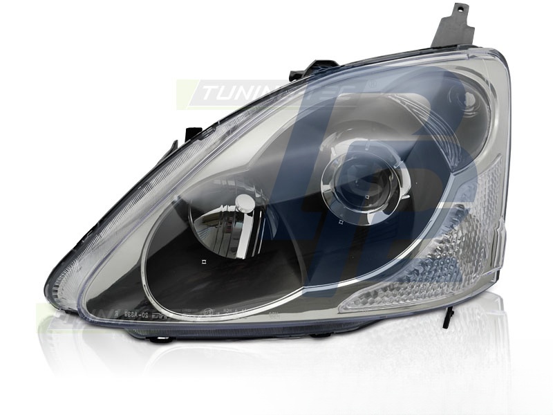 Headlight Black Left Side TYC for Honda Civic 2003–2006 Hatchback - 5