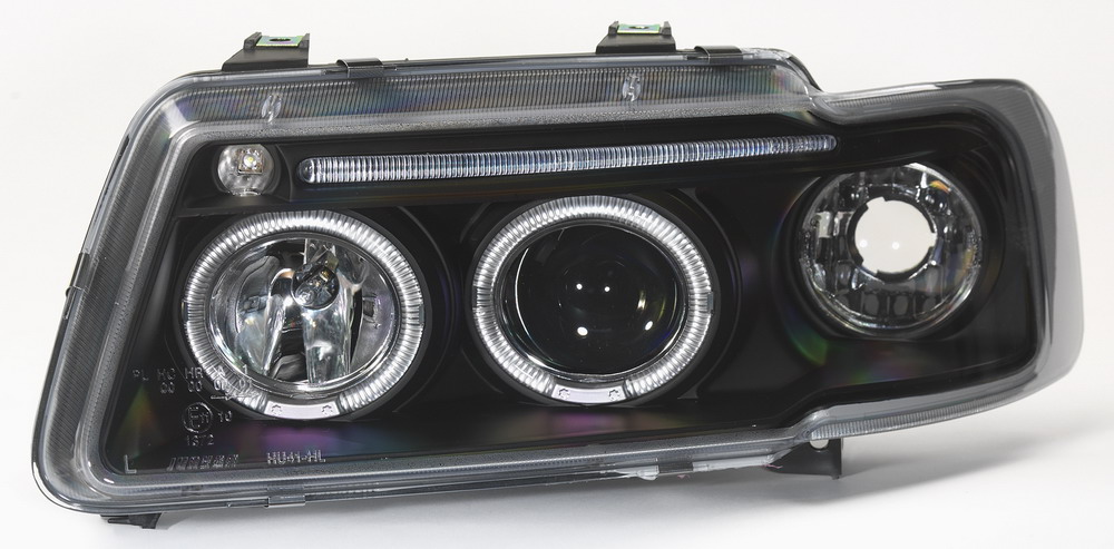 AUDI A3 96-00 BLACK 1-PIECE ANGELEYE HEADLIGHTS