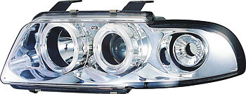 AUDI A4 95-98 CHROME 1-PIECE ANGELEYE HEADLIGHTS
