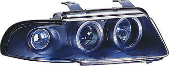 AUDI A4 95-98 BLACK 1-PIECE ANGELEYE HEADLIGHTS