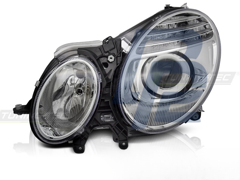 Headlights Chrome Left Side TYC for Mercedes W211 2006–2009 - 4