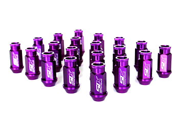 SIX LIGHTWEIGHT ALU 7075 LUG NUTS 50MM 12X1.50 PURPLE V2 20X