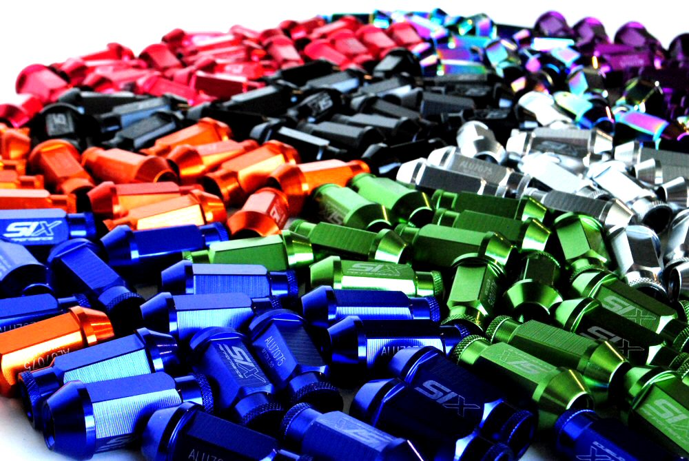 SIX LIGHTWEIGHT ALU 7075 LUG NUTS 50MM 12X1.50 PURPLE V2 20X - 4