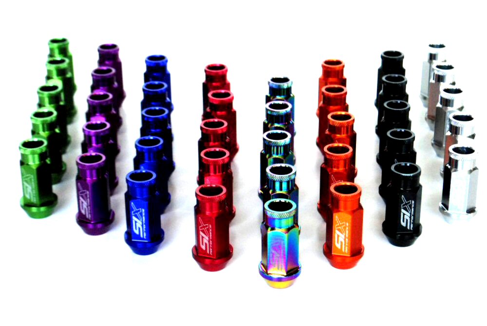 SIX LIGHTWEIGHT ALU 7075 LUG NUTS 50MM 12X1.50 PURPLE V2 20X - 5