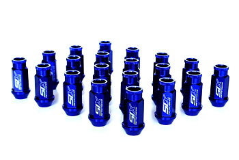SIX LIGHTWEIGHT ALU 7075 LUG NUTS 50MM 12X1.50 BLUE V2 20X