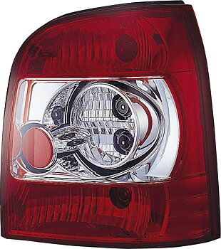 AUDI A4 AVANT 95-01 RED/CLEAR TAILLIGHTS