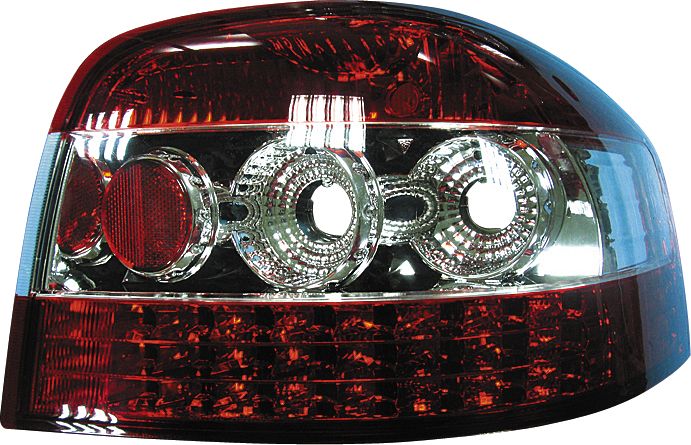 AUDI A3 03+ RÖDA/KLARA LED BAKLAMPOR