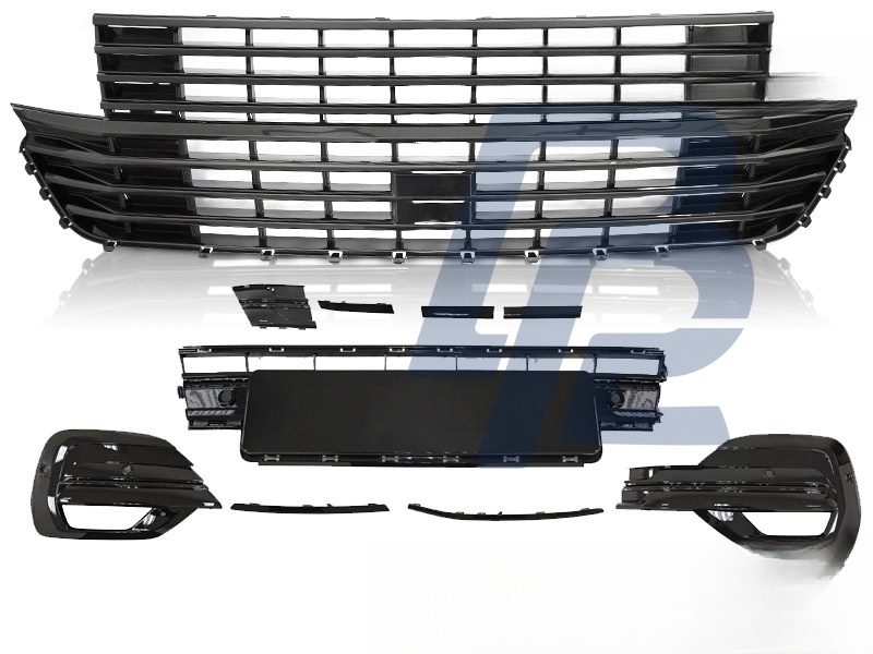 Grille W/Bumper Element Gloss Black for VW T6.1 2020– - 3