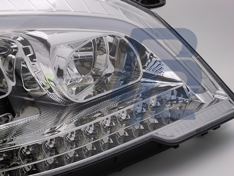 Headlights Tube Light Chrome Sequential for Mercedes W164 ML M-Class 2009–2011 - 3