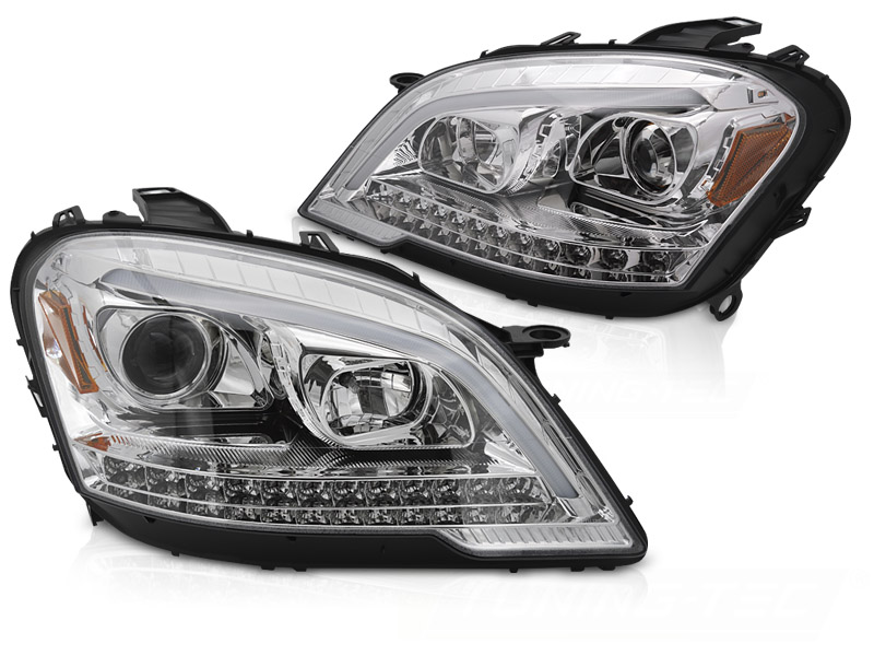STRÅLKASTARE TUBE LIGHT KROM SEQ TILL MERCEDES W164 ML M-KLASS 2009-2011
