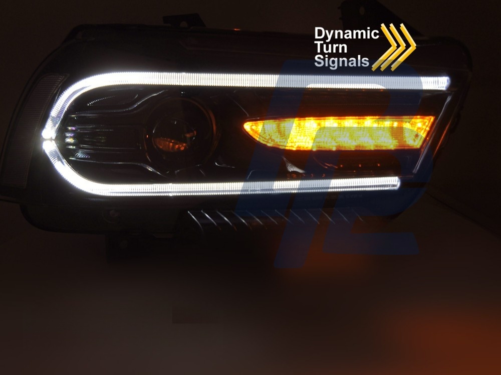 Headlights for Dodge Charger LX II 2011–2015 LED Black - 5