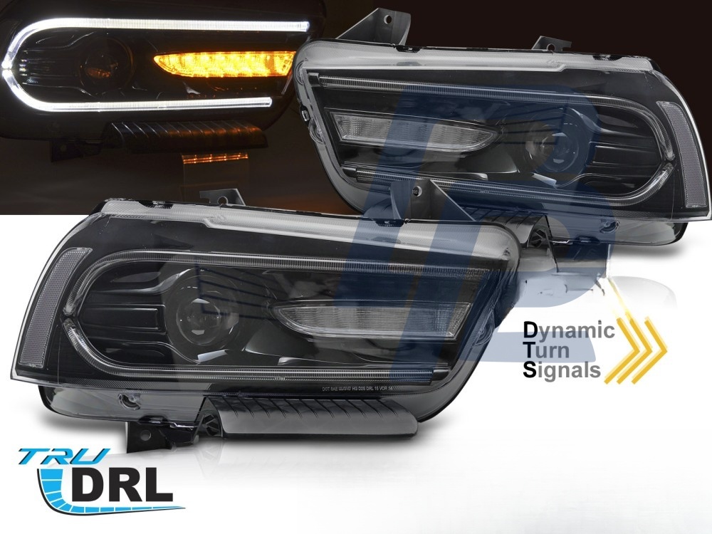 Headlights for Dodge Charger LX II 2011–2015 LED Black - 4