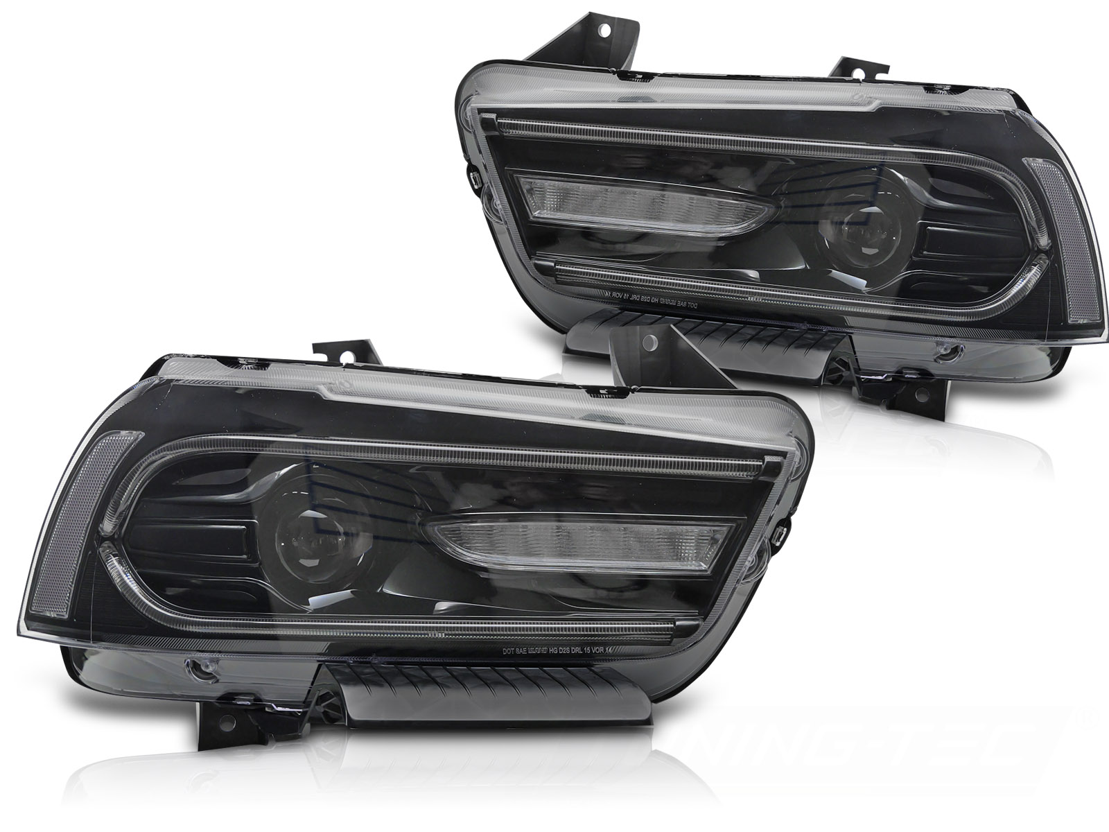 STRÅLKASTARE DODGE CHARGER LX II 2011-2015 LED SVART