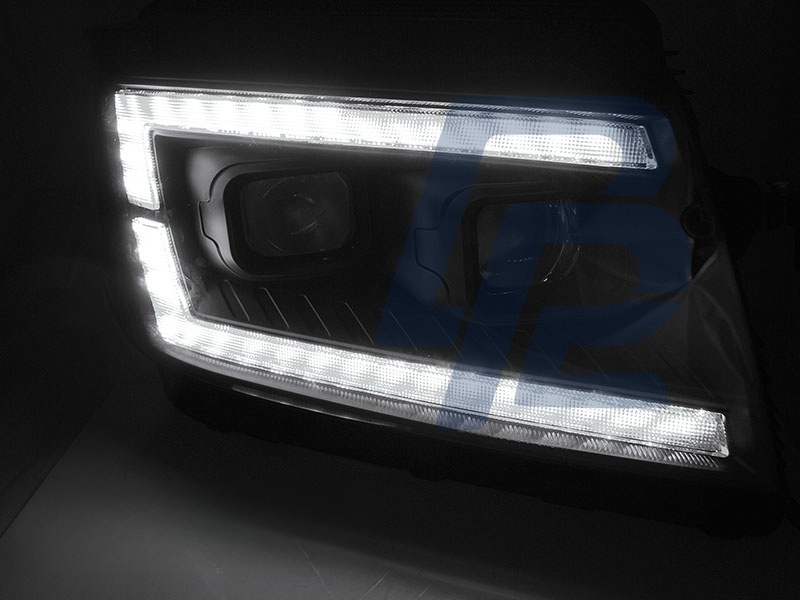LED Tube Light Headlights Black DRL Sequential for VW Crafter II 2017– - 2