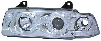 BMW 3 E36 2D CHROME 1-PIECE ANGELEYE HEADLIGHTS