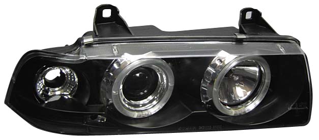 BMW 3 E36 2D BLACK 1-PIECE ANGELEYE HEADLIGHTS